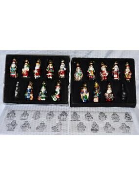 2002 Thomas Pacconi Classics Blown Glass Christmas Ornaments Set of 16 Santas